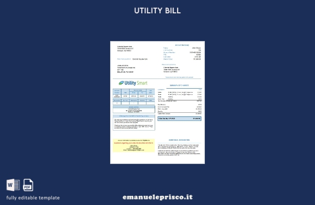 stile verificato Modello di bolletta intelligente USA Arizona Utility